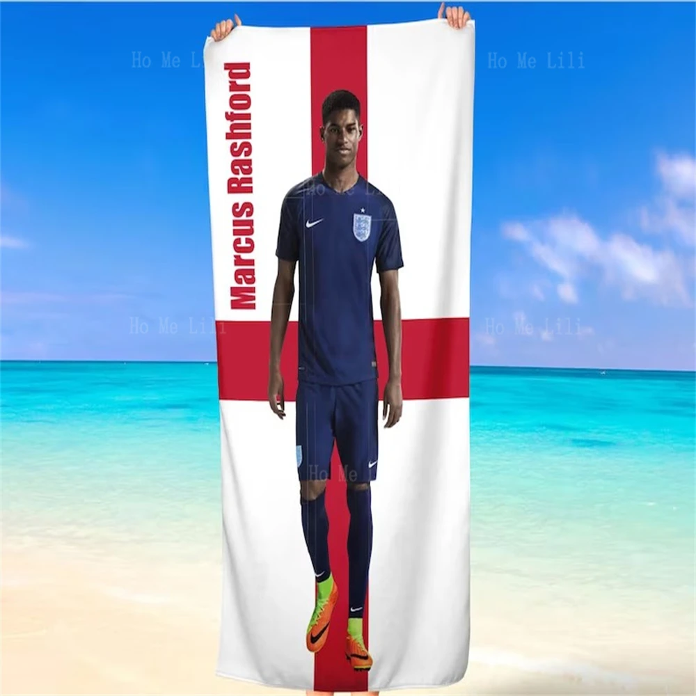 

Marcus Rashford England Football Beach Towel Soccer Gift Fit Daily Use