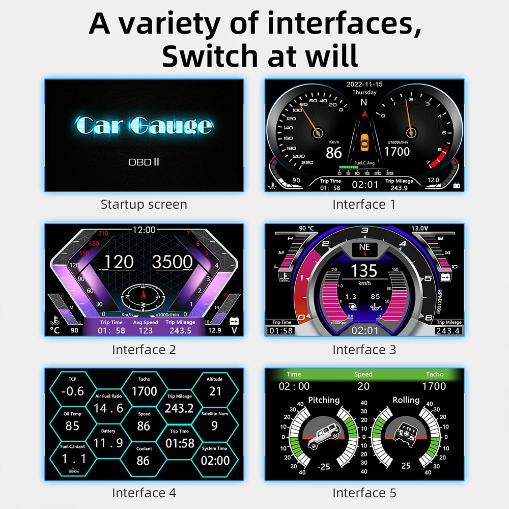 Автоаксессуары для всех автомобилей Автоматический дисплей Автомобильный
