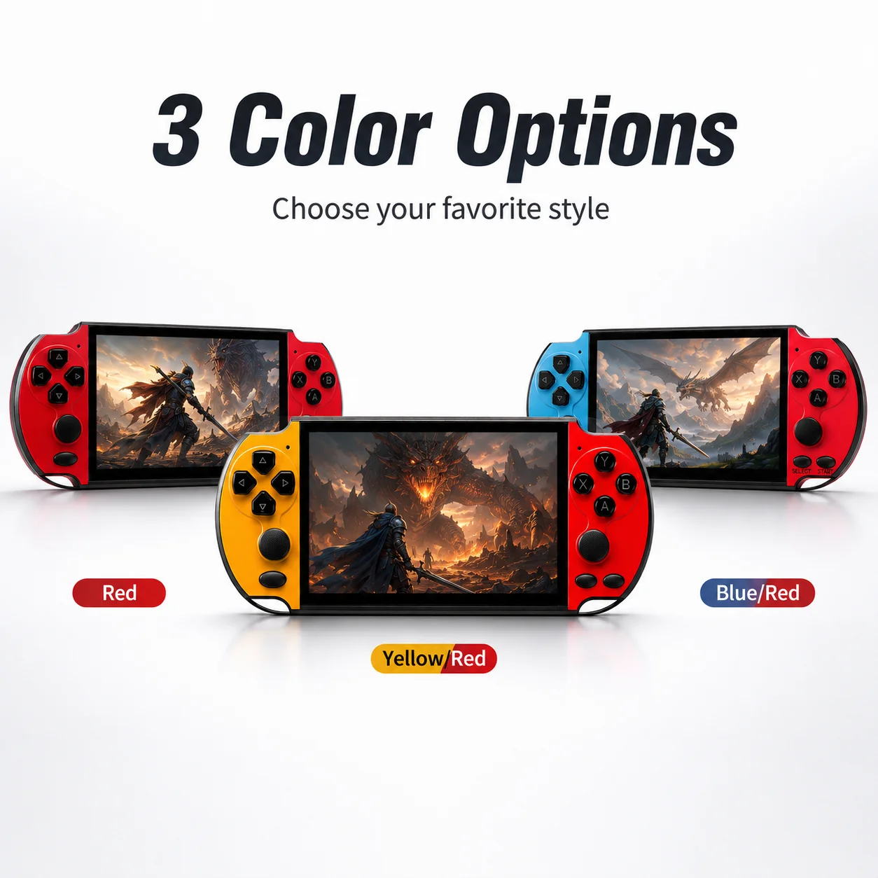 Фото Портативная игровая консоль X12 Retro Arcade с 5,1-дюймовым HD-экраном, поддержка Plug and Play, 8 эмуляторов: GBA, GBC, MD, SFC, FC, GB, CPS1, MAME, функция сохранения. №1