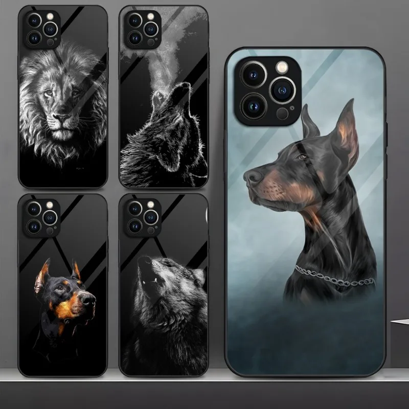 

Wolf Dog Cat Bird Lion Tiger Animal Phone Case Glass For IPhone 13Pro 13 12 11 Pro Max Mini X XR XS Max 8 7 6s Plus SE 2020