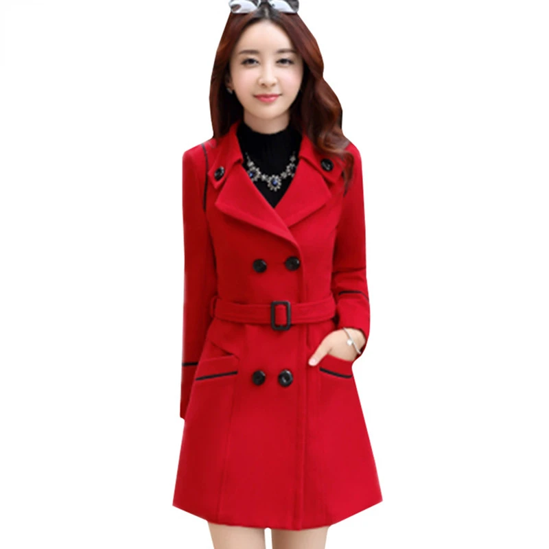 

Зимнее женское Шерстяное Пальто 2022, Женское шерстяное длинное пальто большого размера, Женская Осенняя модная двубортная Женская куртка