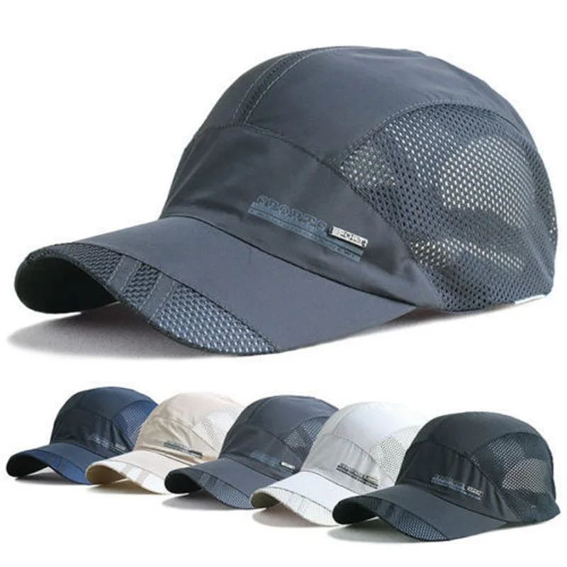 Dry Running Baseball Summer Mesh 8 Colors Gorras Cap Cap Visor Mens Hat Sport Cool Fashion Hot Quick Outdoor Popular