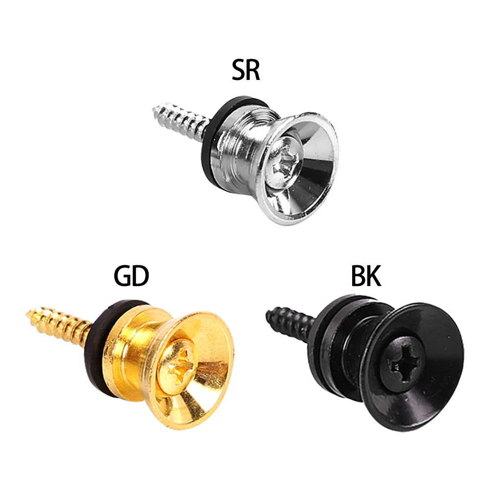 

2Pcs Metal Guitar Strap Button Strap Fixing Pin With Fixing Screw Guitar Strap Lock Knob With Lock Classical Guitar