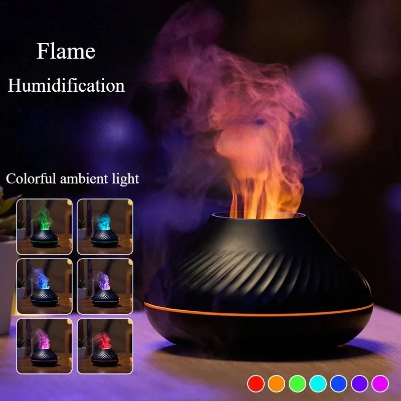 Красочная лампа с пламенем увлажнитель воздуха ароматическое эфирное масло