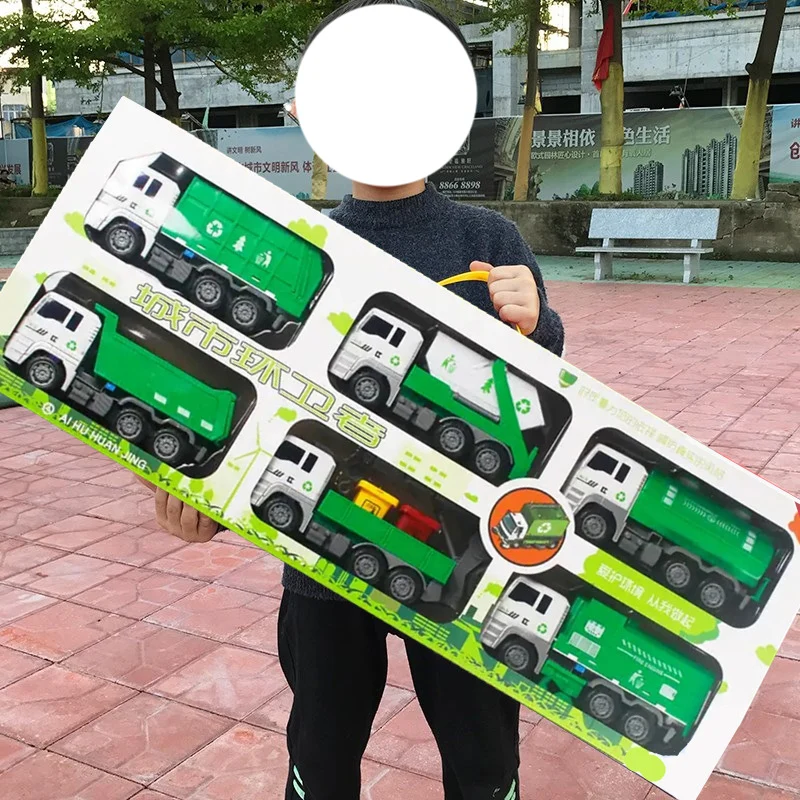 

3/4Pcs Cars Trucks Model Set Sanitation Truck Toy Sprinkler Large Fall-Resistant Toys for Kids Toys for Boys 5 Years Old Gift