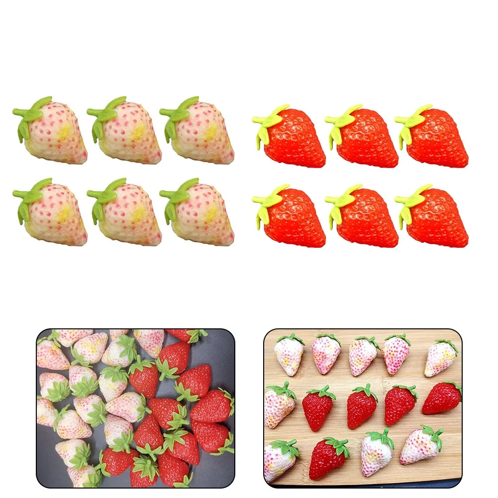 

6pcs Artificial Fruit Strawberry Simulated Plastic Fruit Strawberry Fake Fruit Strawberry Kitchen Art Photography Prop Decor