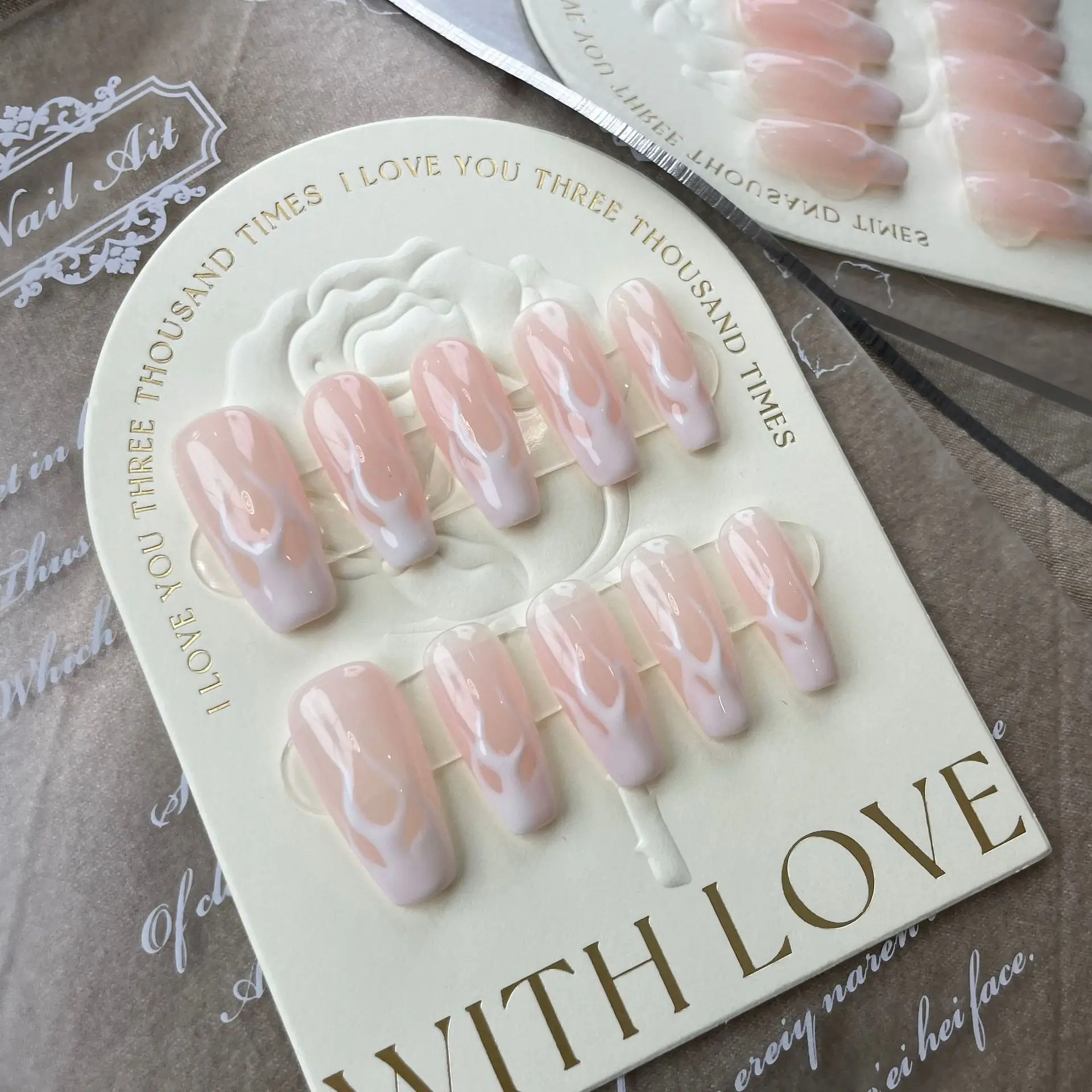 

XS Press On Nails Handmade Korean Full Cover Fake Fingernails With Designs Professional Free Shipping Nails Set For Girls