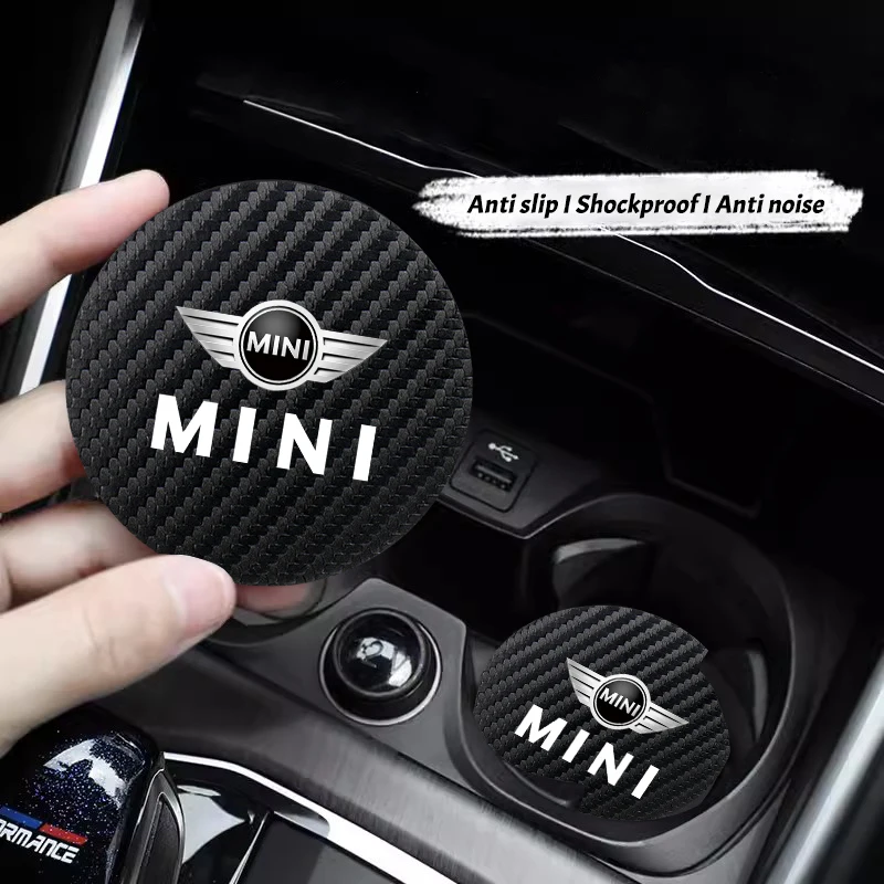 Фото Карбоновые накладки на подстаканники для BMW Mini Cooper JCW R50 R53 Countryman Clubman, шумоизоляционные коврики, аксессуары, наклейки. №5