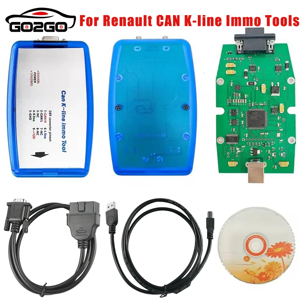 Для Renault Can K-line Immo Tool V4.09 Поддержка CAN/K-line OBD2 Автоматический программатор ECU Read/Write