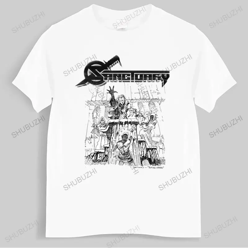 

summer t-shirt men brand teeshirt SANCTUARY REFUGE DENIED NEVERMORE METAL CHURCH HELSTAR Mens T-shirt Euro size TOPS
