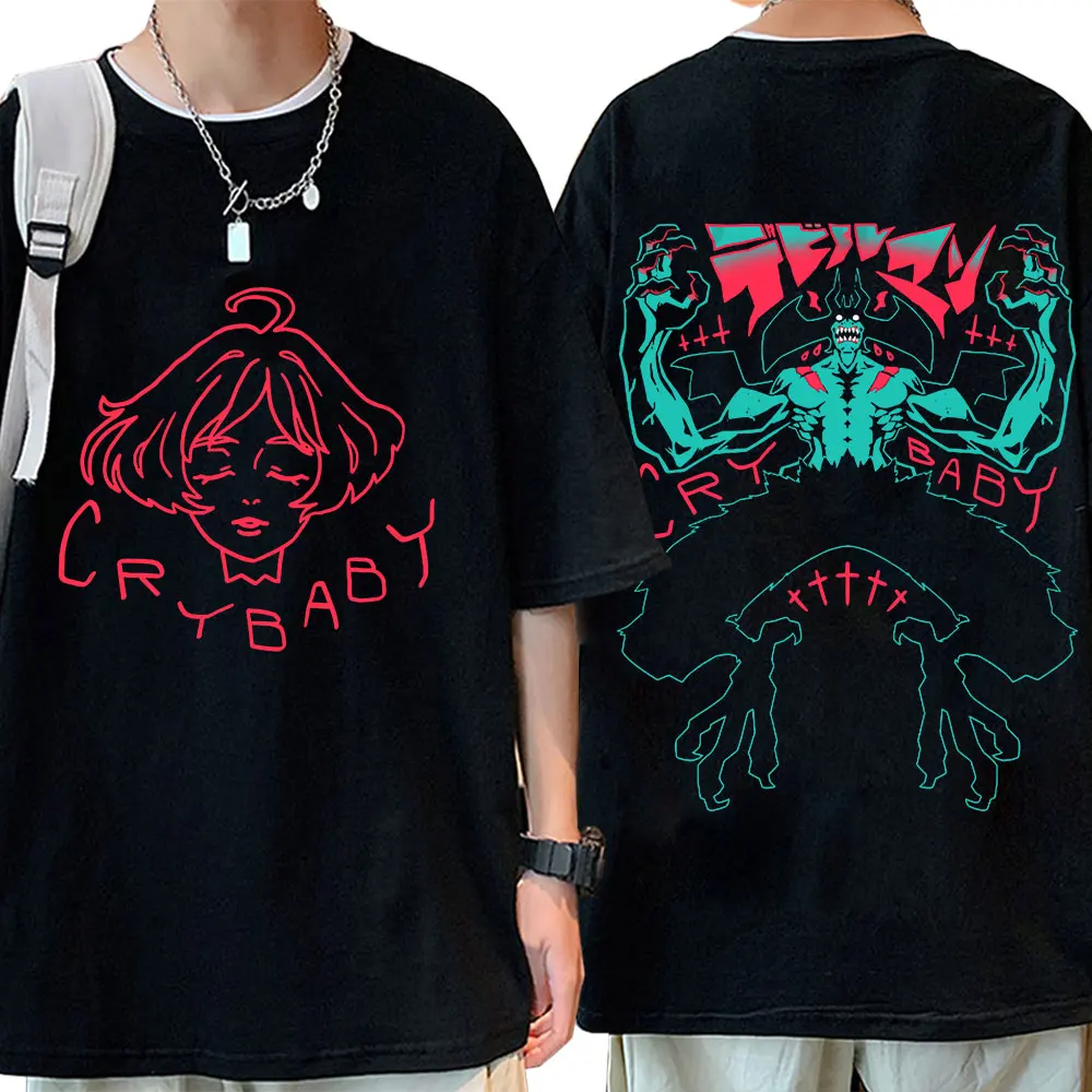 

Anime Devilman Crybaby Double Sided Print T-Shirts Men's Women's Casual Cotton Oversized T Shirt Harajuku Streetwear Cosplay Tee