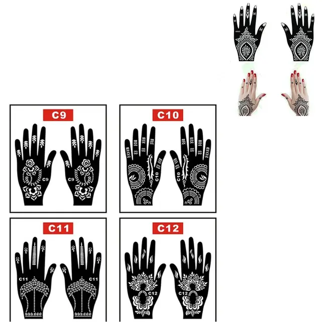 DIY Airbrush Face Paints Hollow Drawing India Henna Kit Temporary Decal Tattoo Stencils Body Art Template 2