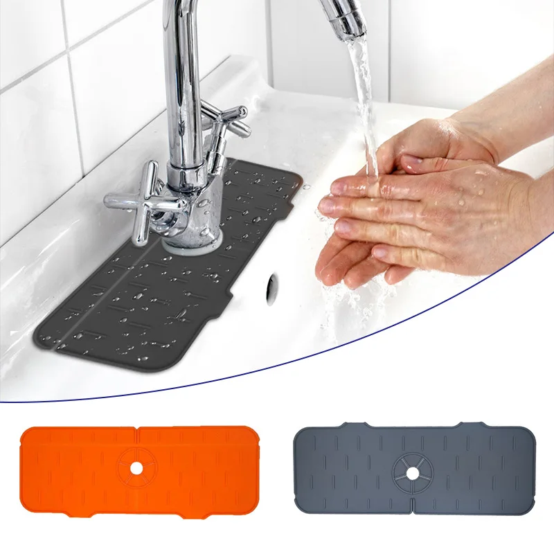 

Kitchen Faucet Absorbent Mat Sink Splash Guard Silicone Faucet Splash Catcher Countertop Protector For Bathroom Kitchen Gadgets