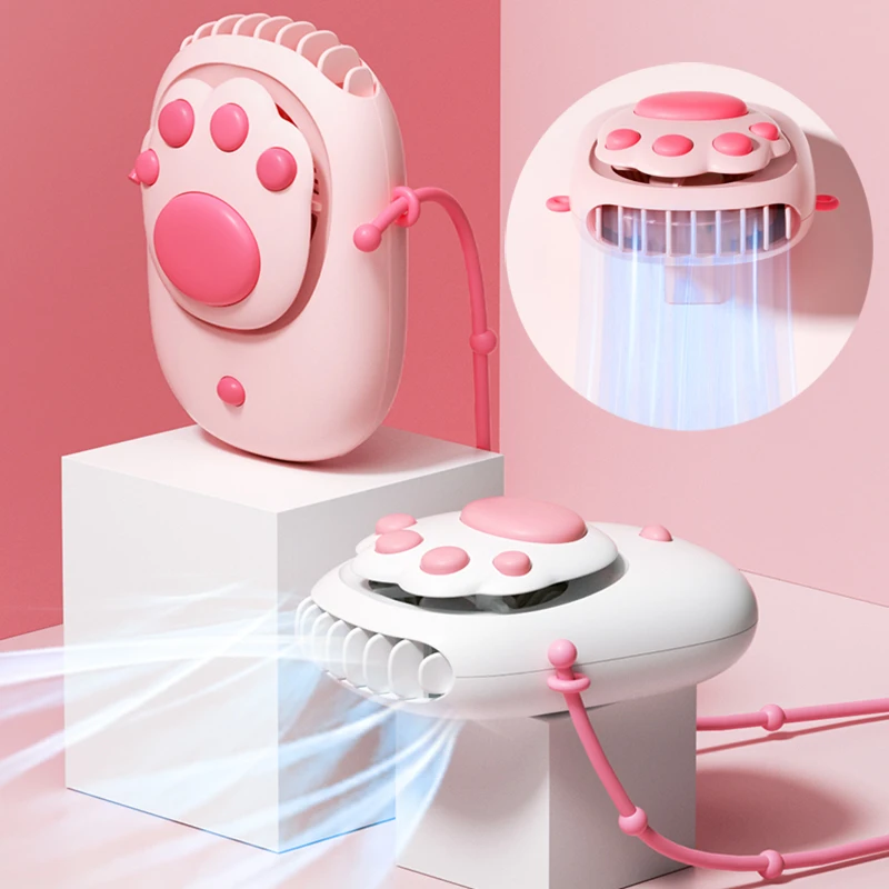 

New Hanging Neck Electric Fan Mini Cold Air Office Small Fan USB Outdoor Fixed Hanging Neck Fan Handheld Deskto Multifunction
