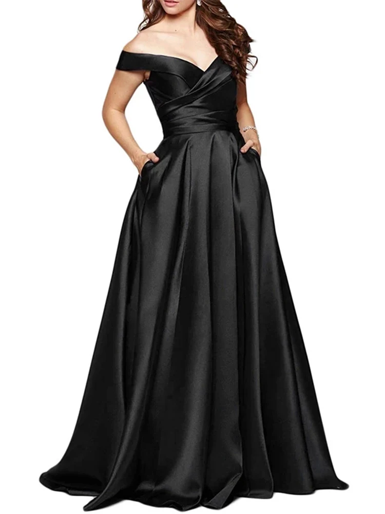 Женское вечернее платье-трапеция с V-образным вырезом открытой спиной и рукавом