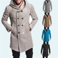 autumn and winter 2021 european and american mens fashion leisure new boutique hooded woolen coat