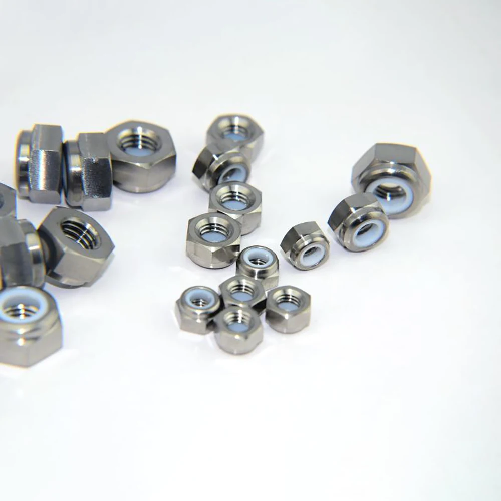 

1Pcs M3 M4 M5 M6 M8 Hexagon Nuts Nylon Lock Nuts Titanium Alloy Lock Nuts
