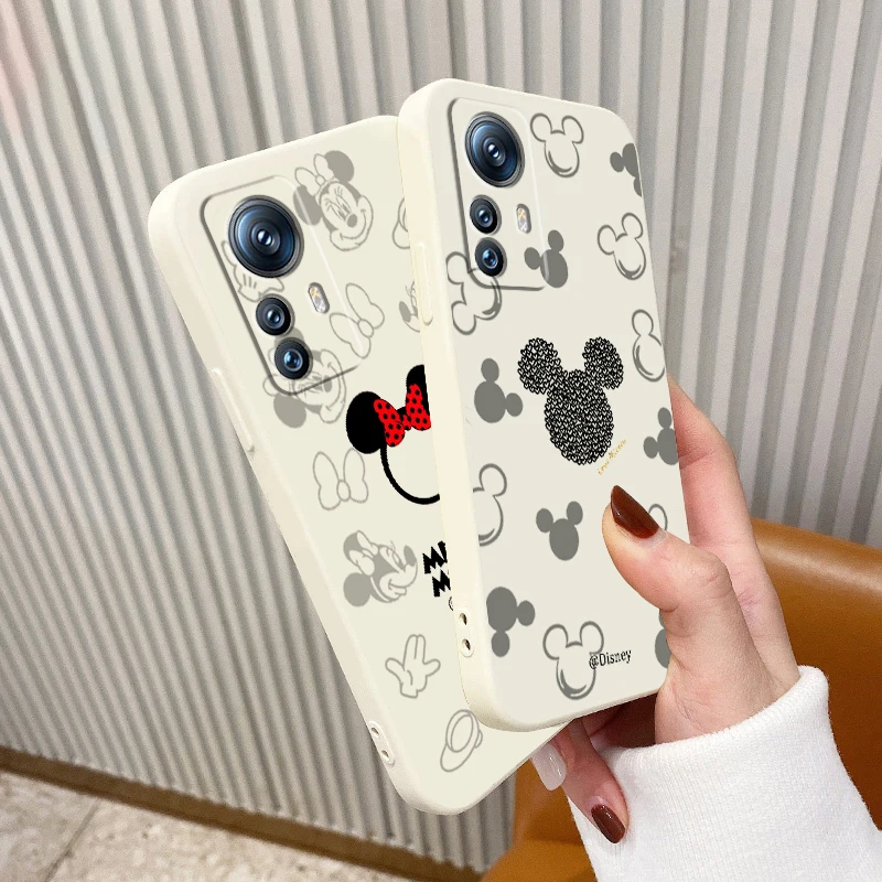 

Phone Case For Xiaomi Mi 13 12S 12 12X 12T 11i 11T 11 10 10S 10T Pro Lite Ultra 5G Mickey Mouse Cartoon Disney Liquid Rope