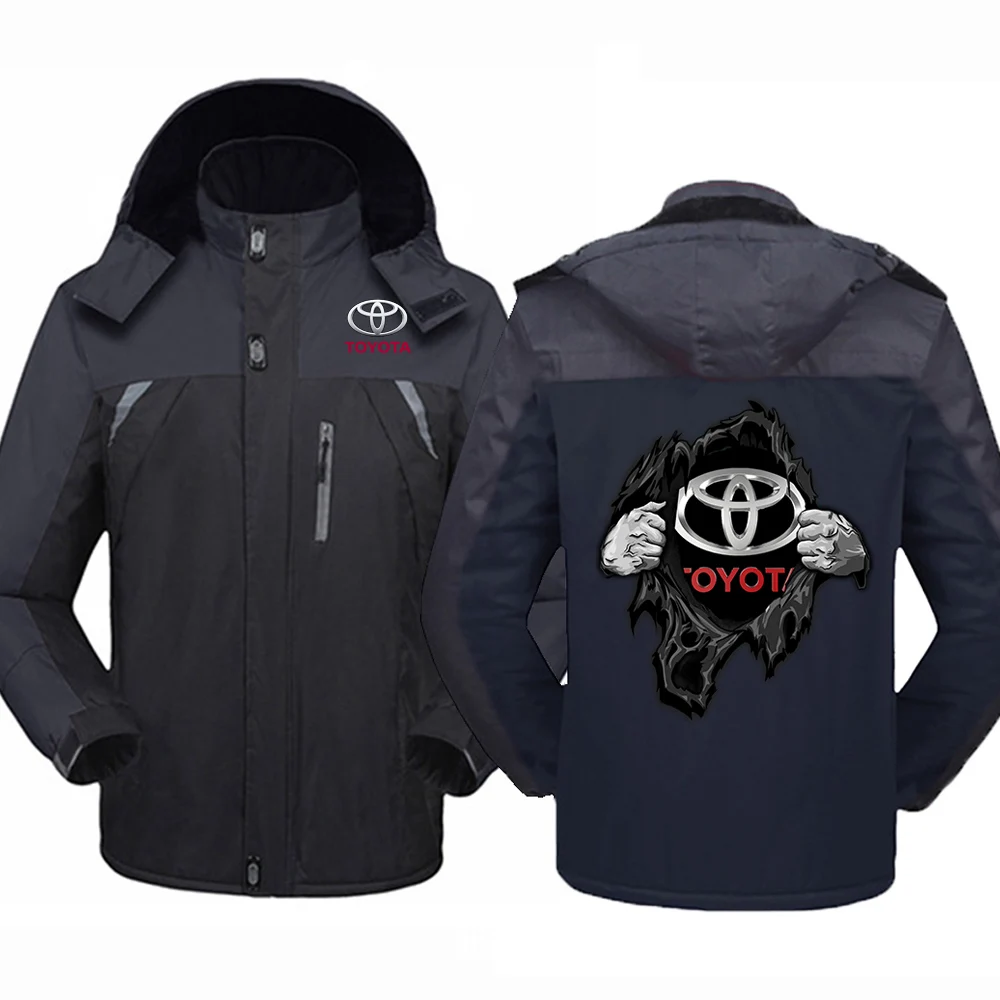 

2022 Winter Toyota Print Windbreaker Waterproof Warm Outdoor Couples Thicken Jackets Coats Cold-Proof Mountaineering Clothing