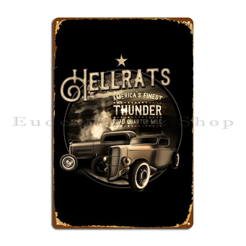 Хеллкрыс крыса Род гром дорога металлический налет Плакат Украшение таблички