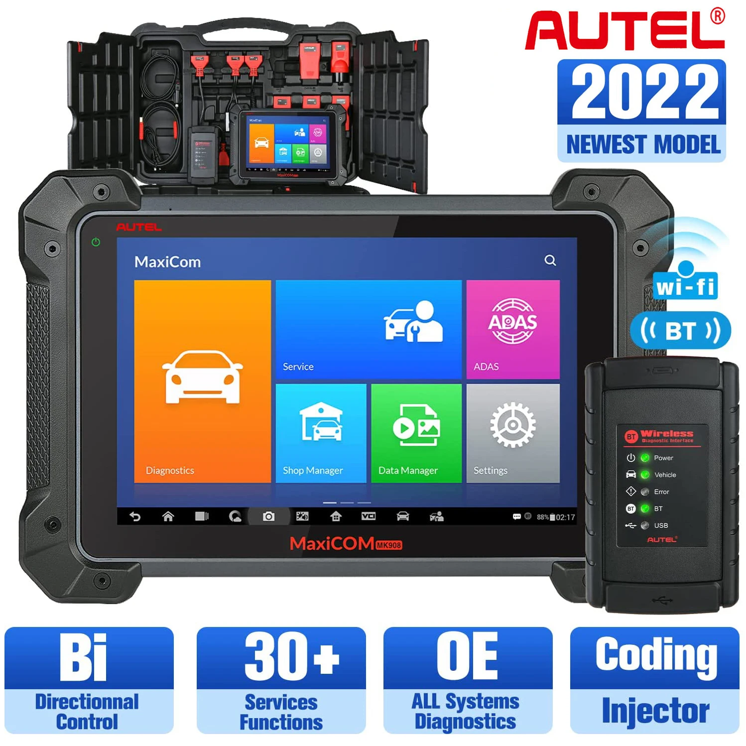 

Autel MaxiCOM MK908 OBD2 Auto Diagnostic Tool Car Code Reader Scanner ECU Coding