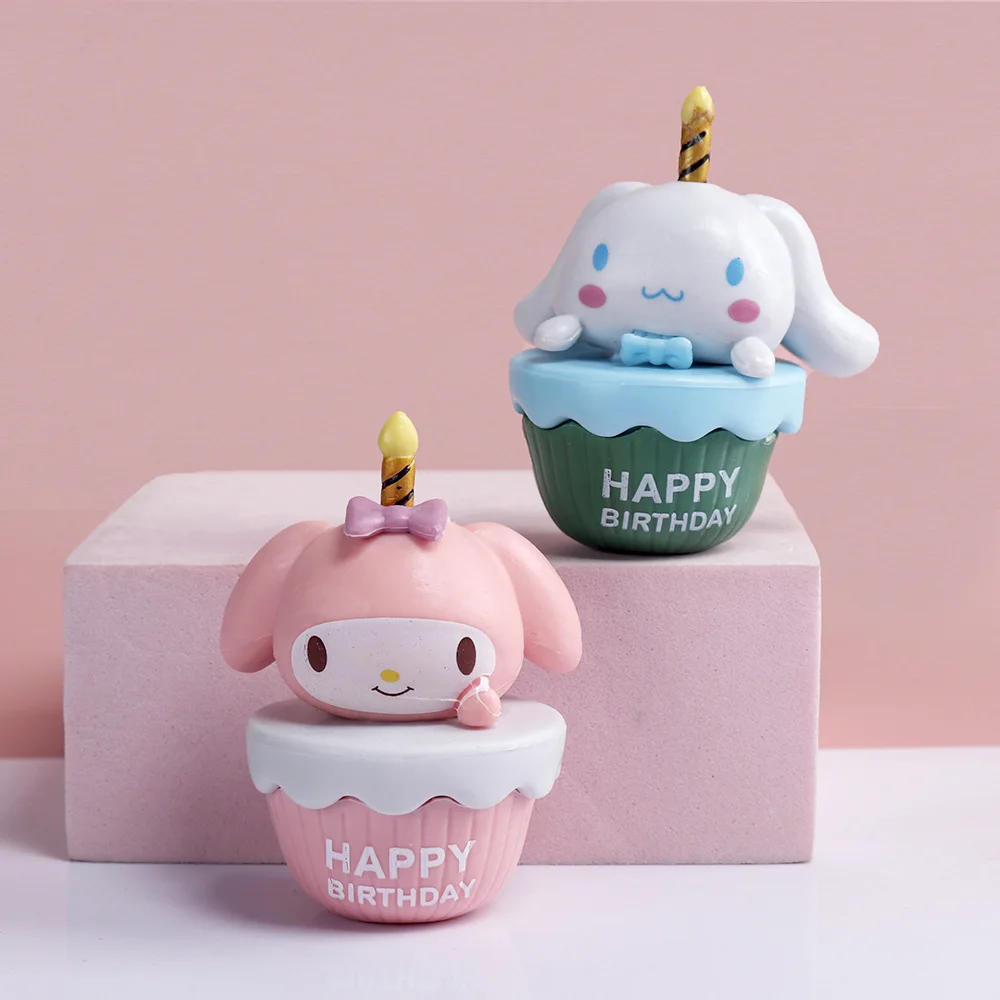 

Kawaii Sanrio Kuromi Cinnamoroll Melody Рождественская свеча торт серии аниме фигурки орнамент аксессуары игрушки для детей Подарки