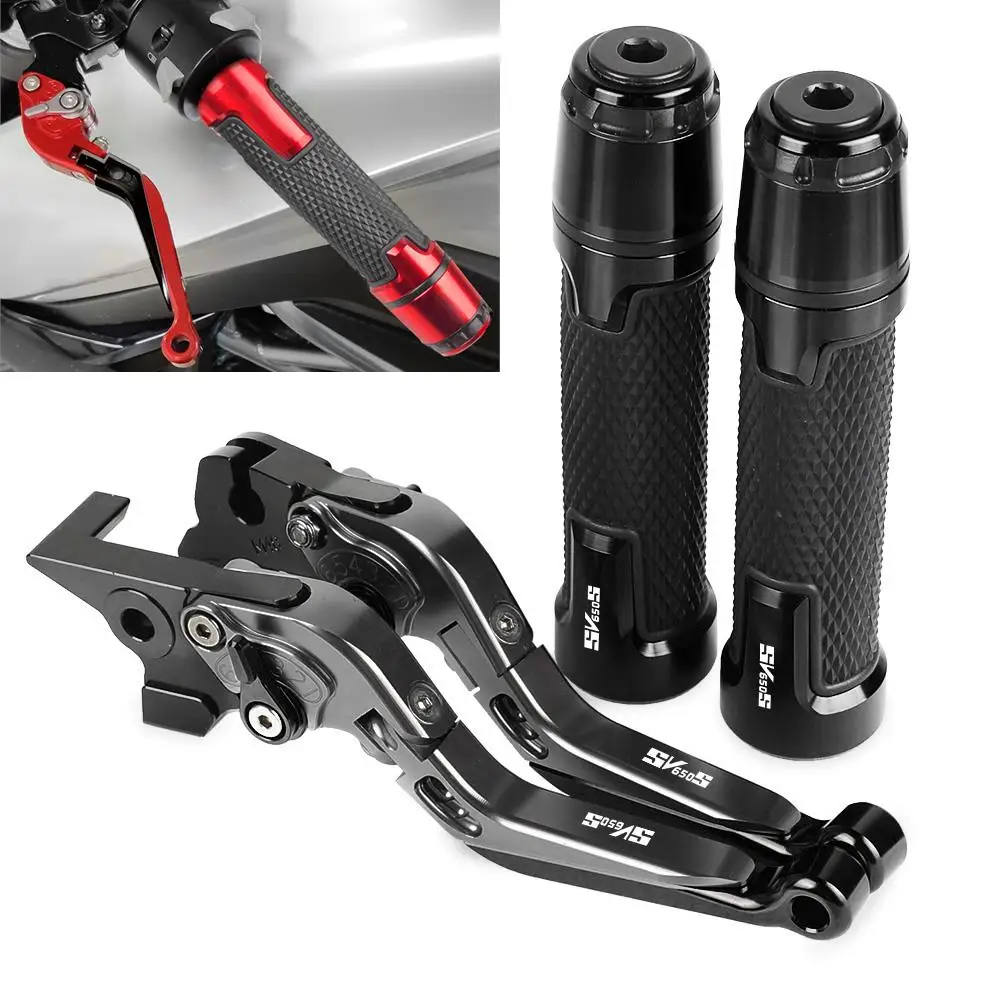 

Motorcycle CNC Brake Clutch Levers Handlebar knobs Handle Hand Grip Ends FOR SUZUKI SV650 S 2013 2014 2015 2016 2017 2018 2019