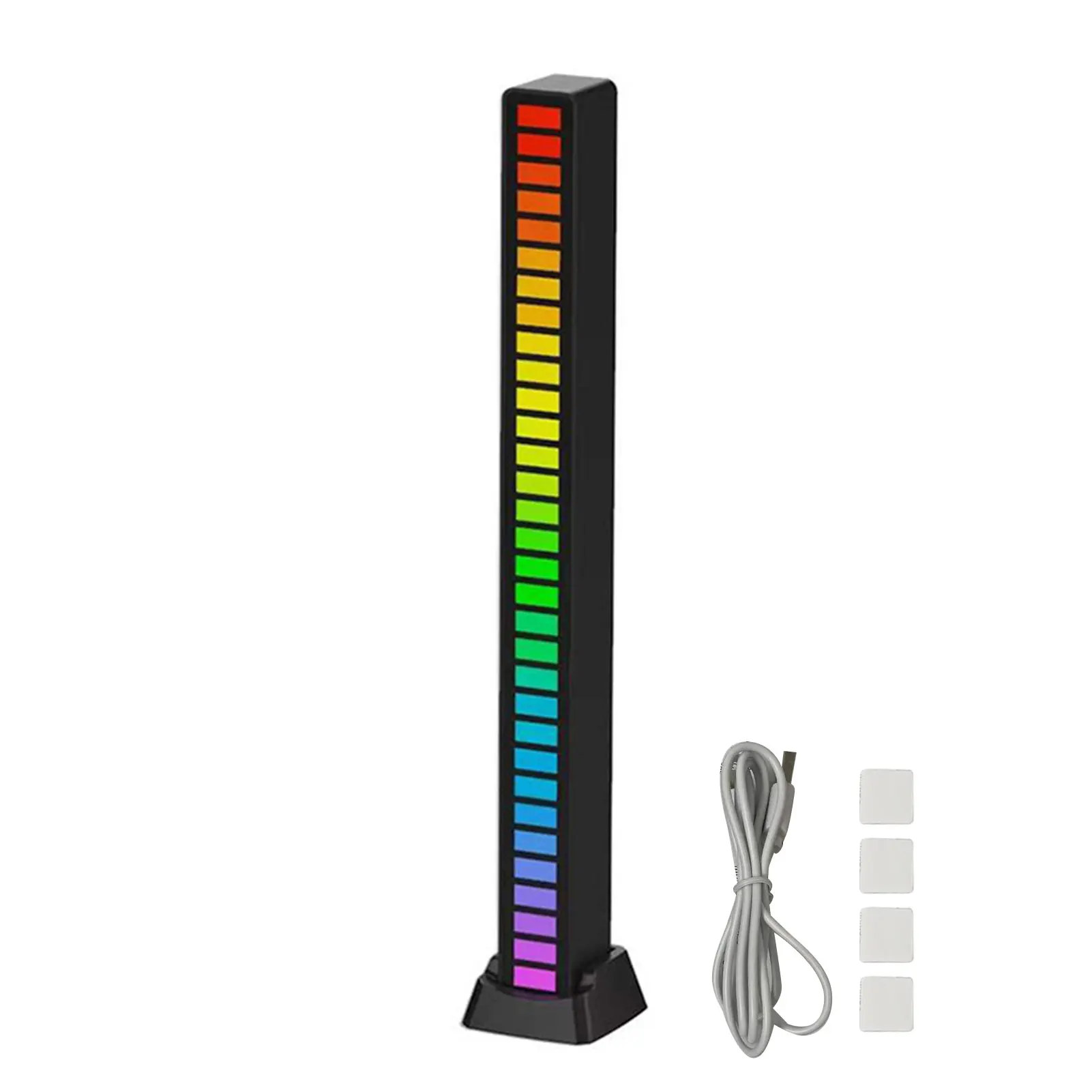 

Novelty Plug In Rhythm Home Decor Car Desktop Romantic Date Gaming Sound Control LED Light Bar Base Sticker RGB Ambient Party