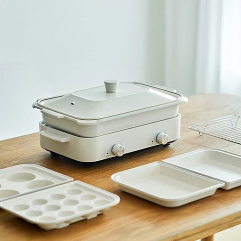 

Многофункциональная кухонная кастрюля, бытовая универсальная кастрюля для приготовления мяса на гриле и жарки, электрическая тарелка для ...