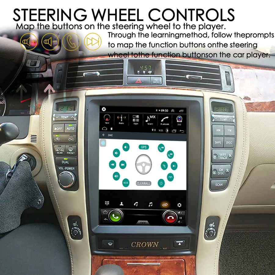 10 4 дюймовый автомобильный радиоприемник стерео аудио экран Тесла для Toyota Crown S180