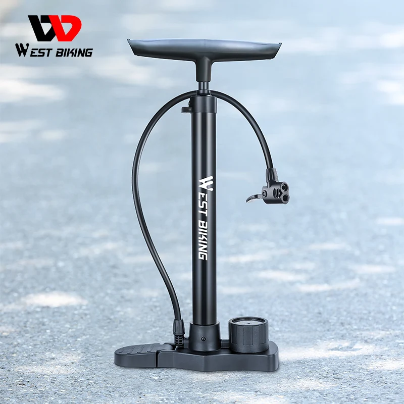 WEST BIKING High Pressure Bicycle Air Pump with Pressure Gau