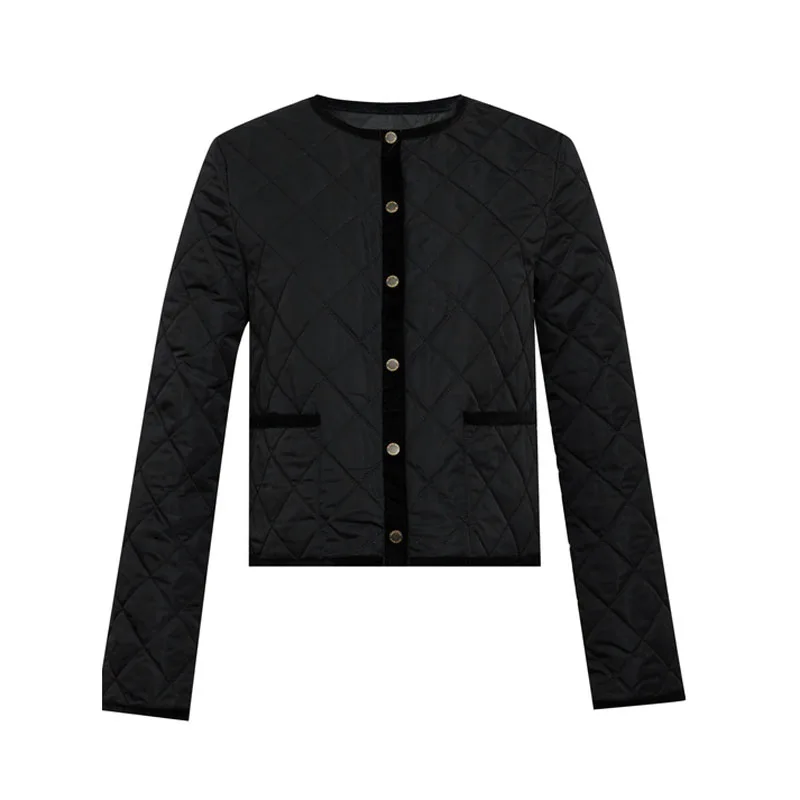 Girdear с белым воротником новинка 2024 осень и зима новое теплое пальто на хлопковой