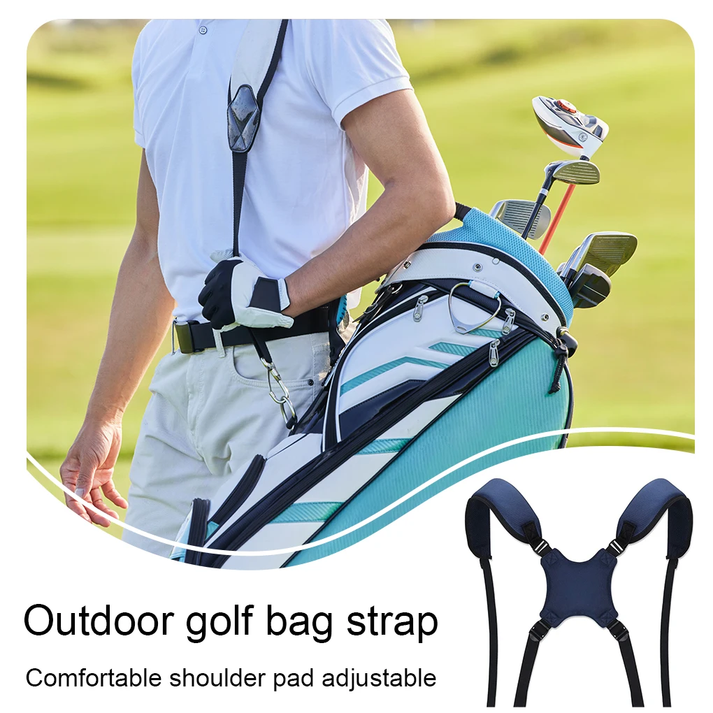 Double Shoulder Golf Bag Strap Padded Oxford Cloth Adjustable Reusable Backpack Carrying Bags Straps Replaceable
