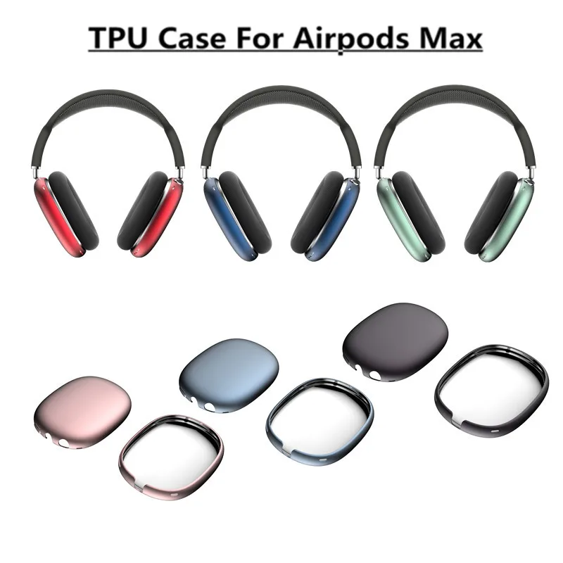 

For Airpods Max Earphone Case Electroplating Matte TPU soft shell Air Pods Max headset case For Apple Airpods max cover cases