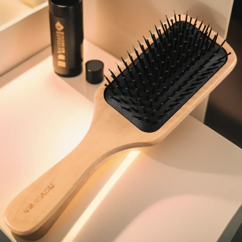 Гребень для сглаживания волос NOVUS деревянная Антистатическая щетка массажная