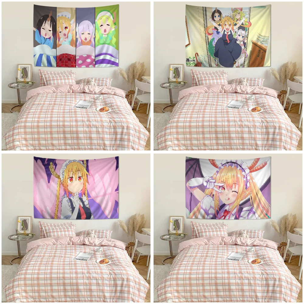 Настенные подвесные гобелены в стиле хиппи с аниме Miss Kobayashis Dragon Maid D для гостиной