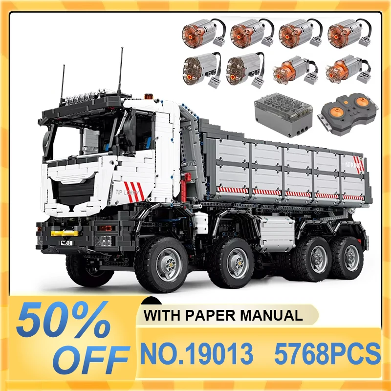 Пневматический самосвал MOULD KING 19013 с приложением и дистанционным управлением