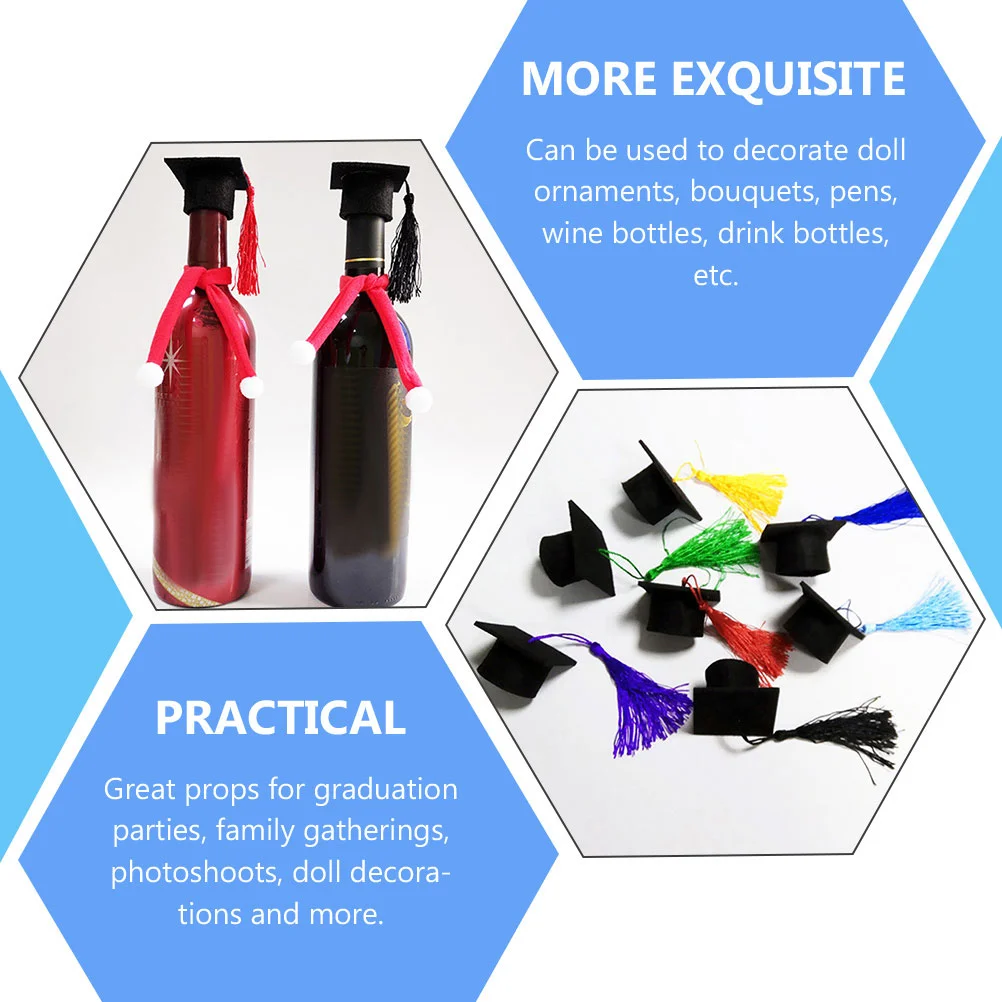 20 шт. мини-шляпа доктора топперы для бутылок с водой выпускные шапки из нетканого