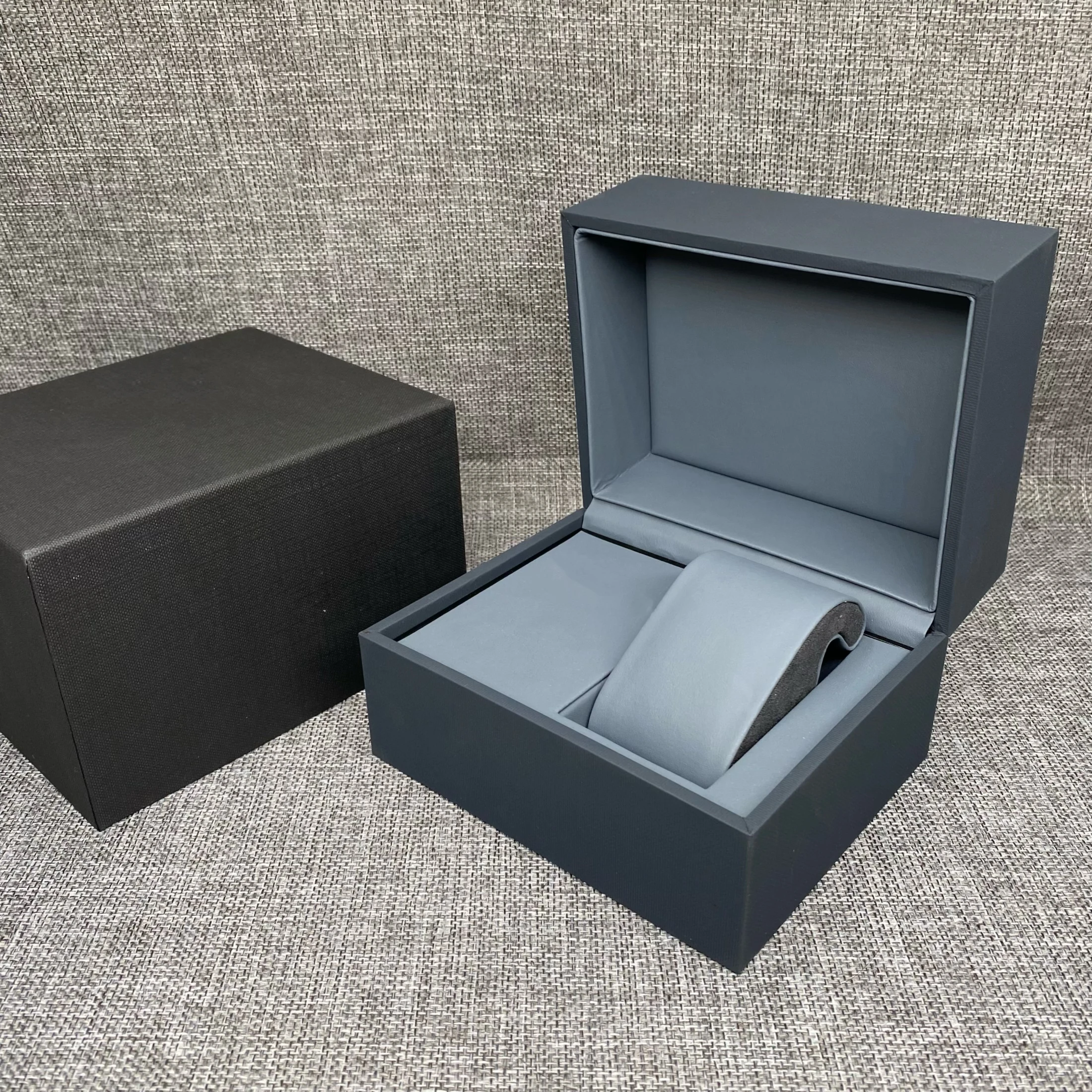 Factory Supplier Outlet Original Tag New Blue Watch Box Luxury Brand Gift Cases With Booklet And Can Customiza