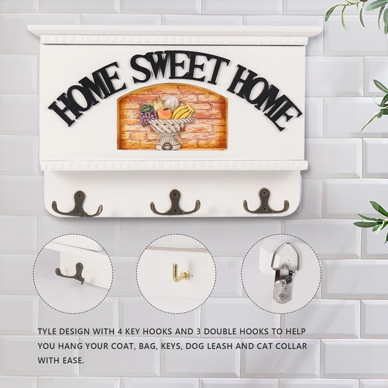 SEWS-почтовый держатель для настенной стойки ключей белый декоративный органайзер