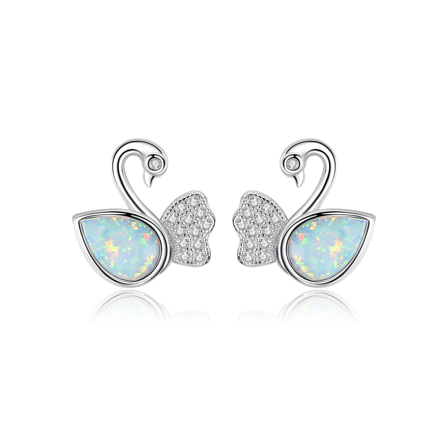 KALETINE серьги-гвоздики из стерлингового серебра 925 пробы с опалом крылья ангела