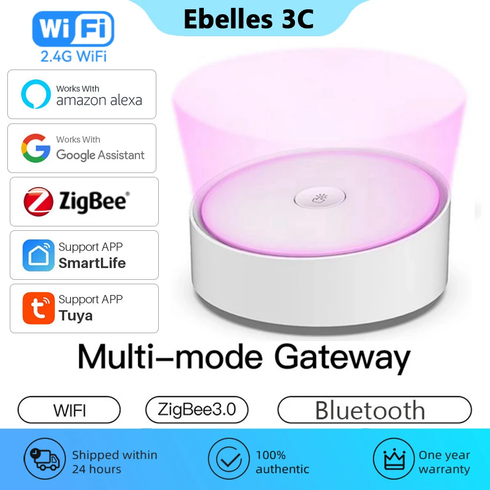 

Обновленный многорежимный шлюз Tuya ZigBee, хаб с Wi-Fi, беспроводной мост, сетка с Bluetooth, управление через приложение для Alexa Google Home