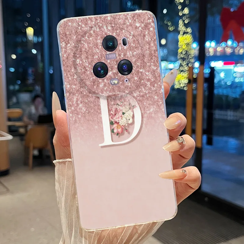 Фото Чехол для Huawei Honor Magic 5 Pro, роскошный элегантный чехол с надписью, прозрачная мягкая TPU-оболочка для Magic5 Magic5Pro, чехол для мобильного телефона. №3