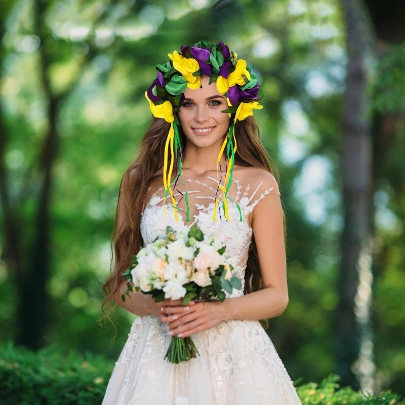 Головные уборы для вечеринок Марди Гра Тематические красочные регулируемые