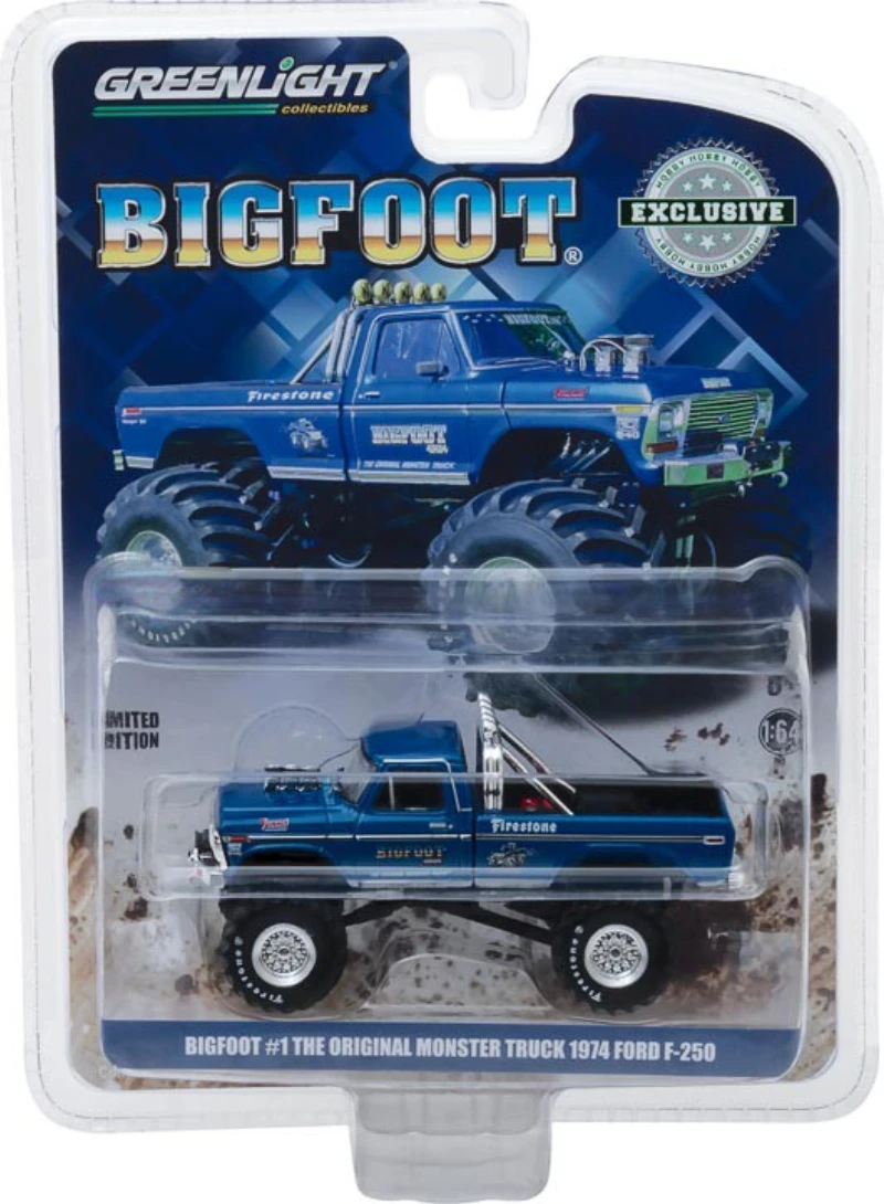 

1:64 BIGFOOT #1 THE ORIGINAL MONSTER TRUCK 1974 FORD F-250 Diecast Metal Alloy Model Car Toys For Gift Collection W598