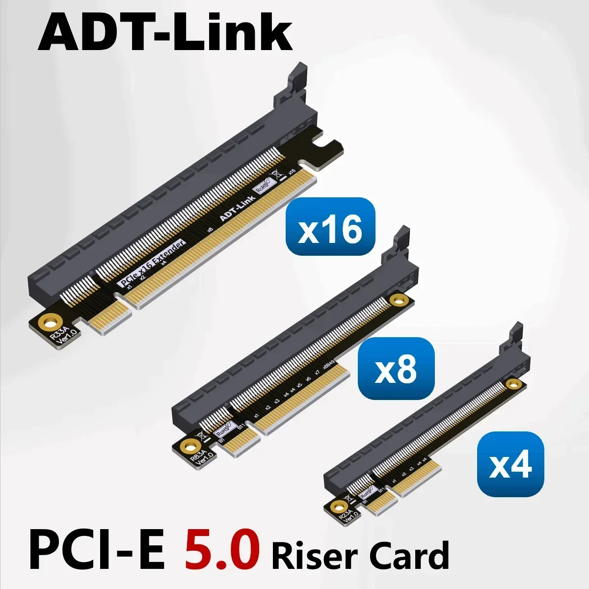 PCI-E 5.0 x16 x8 Riser Card PCI E Extender Slot Protector PCB Удлиненная плата PCIe 16x 4x Графическая видеокарта