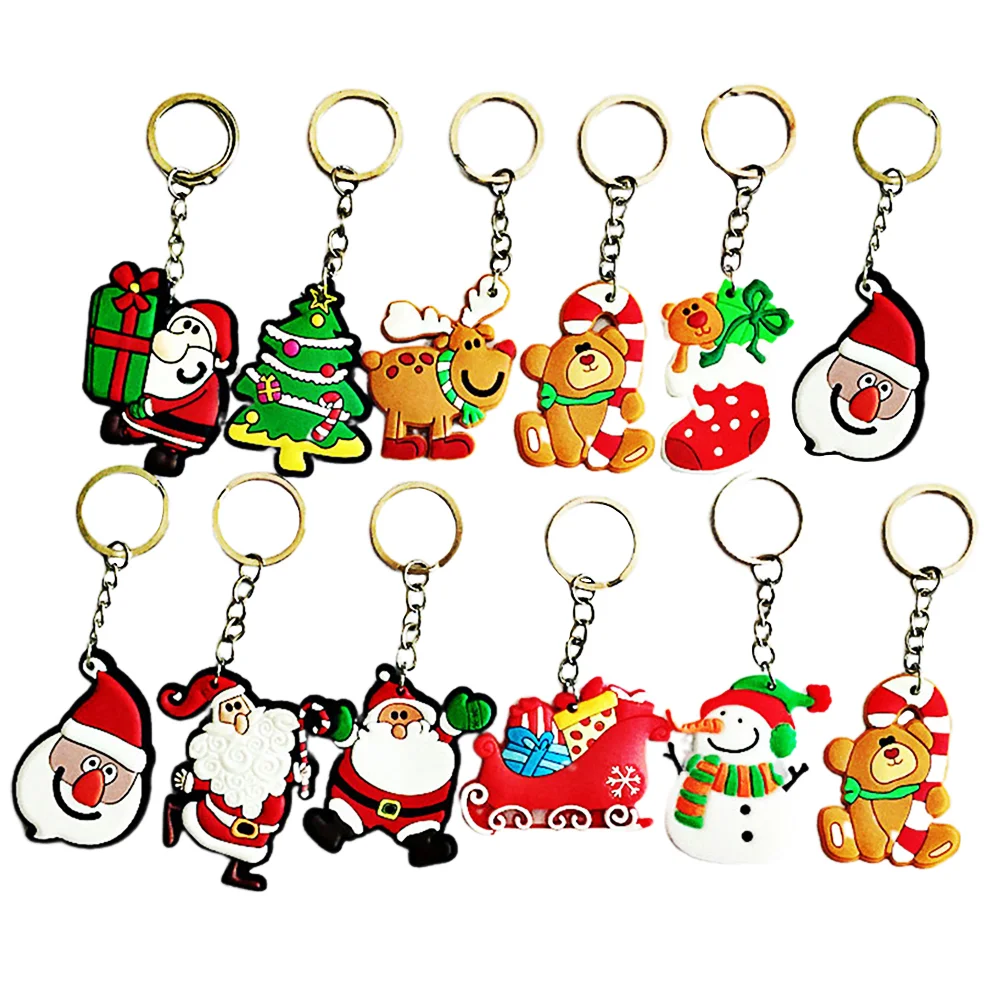 

30 Pcs Christmas Keychain Pendants Ornament Wallet Xmas Couple Gifts Manual Santa Keyring Creative Keychains