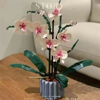 building block flower orchid series bonsai girl building toy flower adult flower arrangement set toy gift furnishings