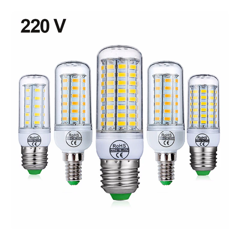 10PCS  5730Lampada LED Bulb E27 220V 240V  Focos Bombillas LED Lamp Warm White Corn Lamparas Spot Light Tube Home Lighting