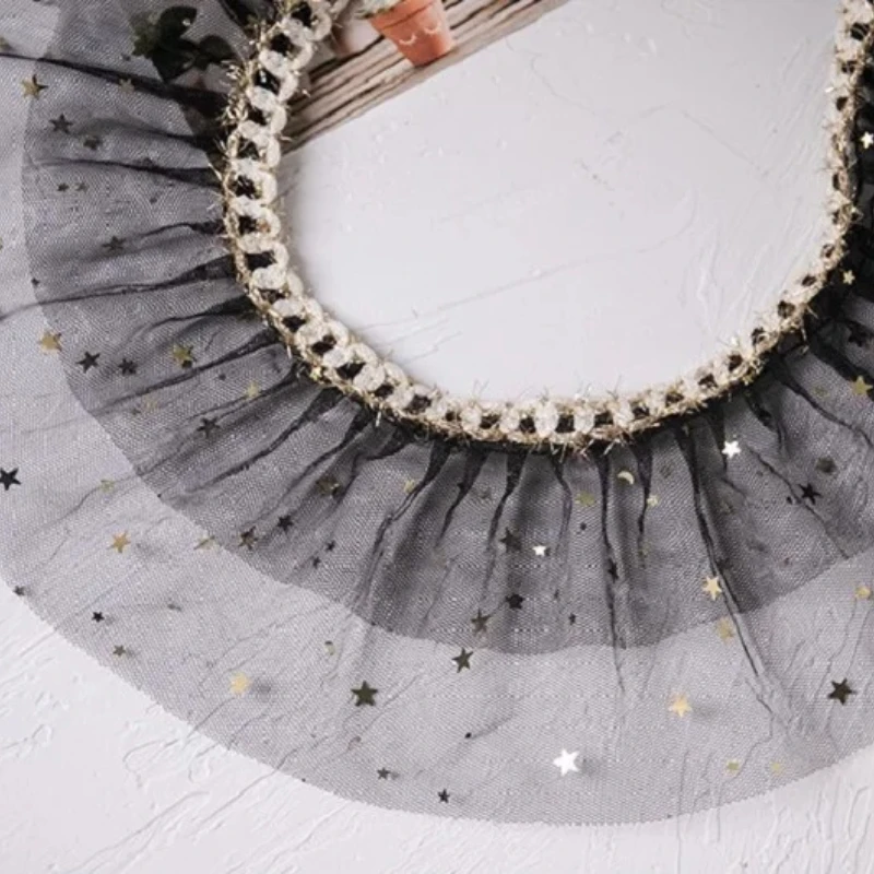 Плиссированная сетчатая кружевная бейка ткань сделай сам свадебная одежда